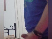 horny I masturbate on the bed and fuck my hand